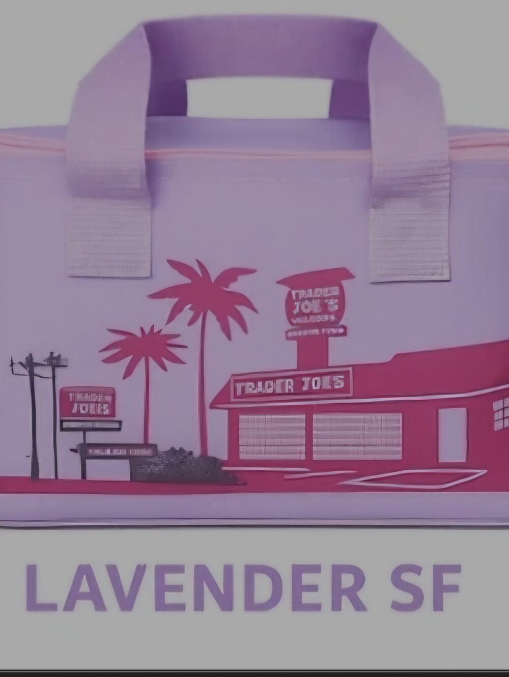 Lavender Graphic Travel/Lunch Tote Bag - Trader Joe's Inspired